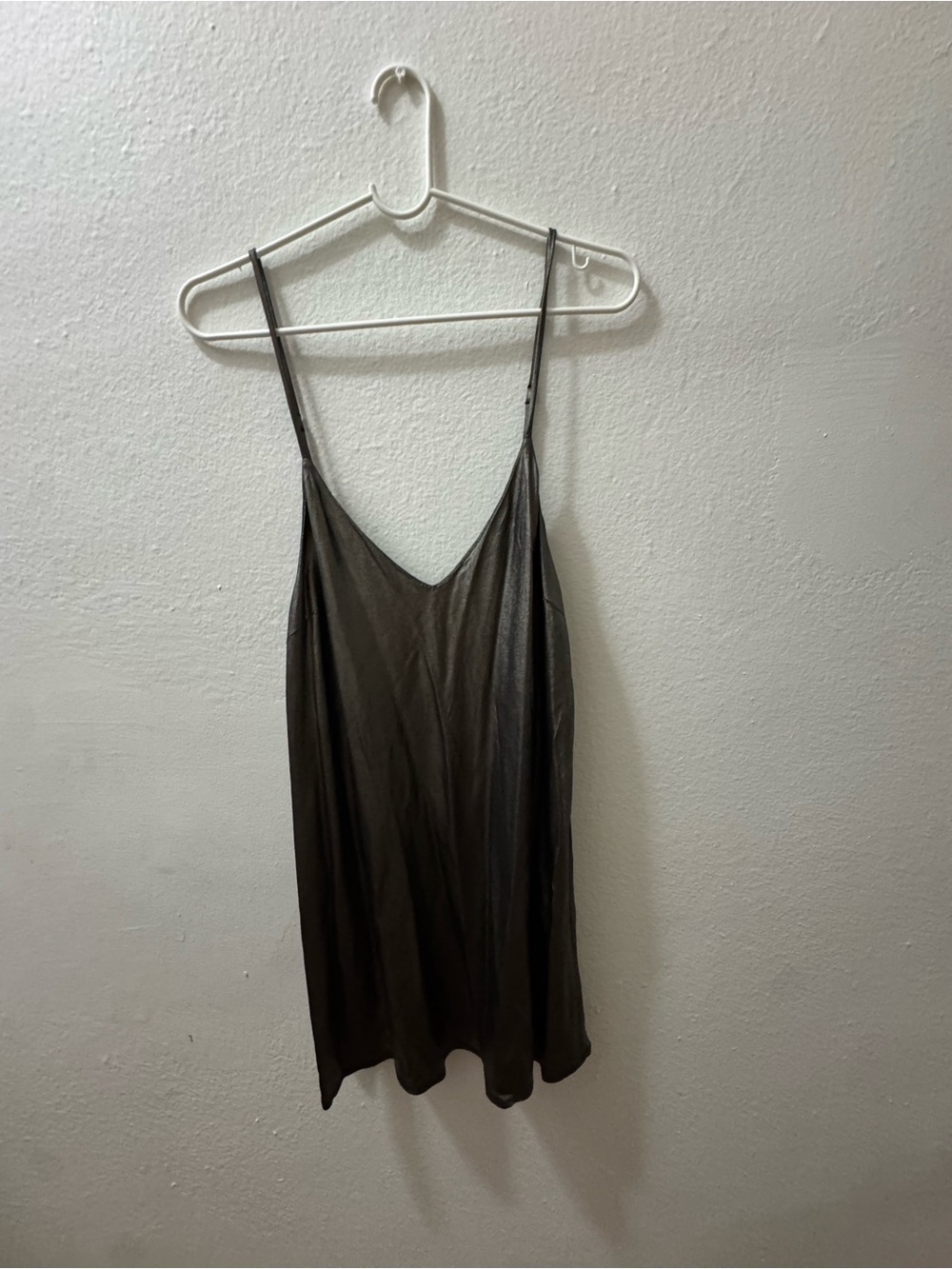Reformation Black Satin Slip Chemise
